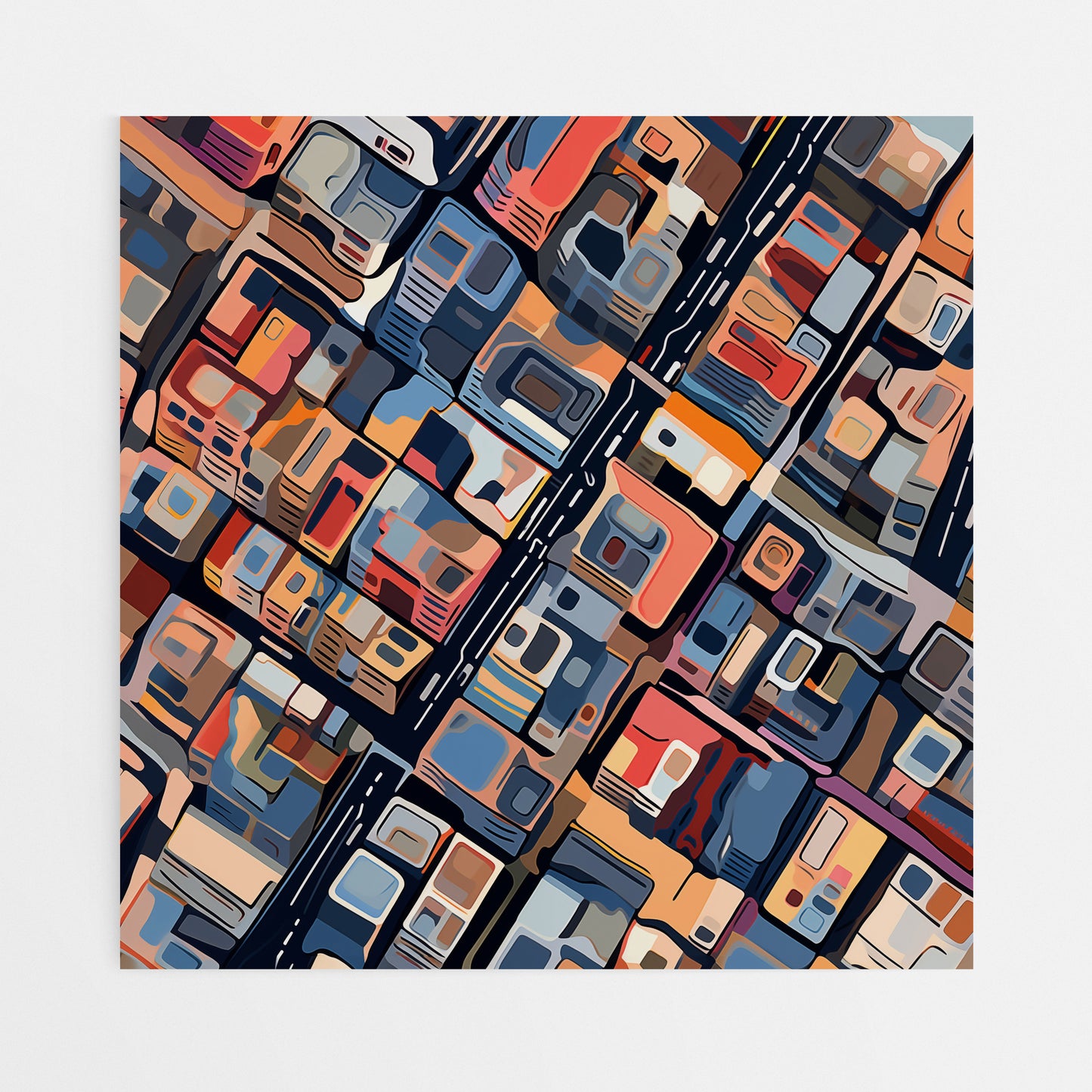 Metropolitan Melody: Vibrant Urban Abstract