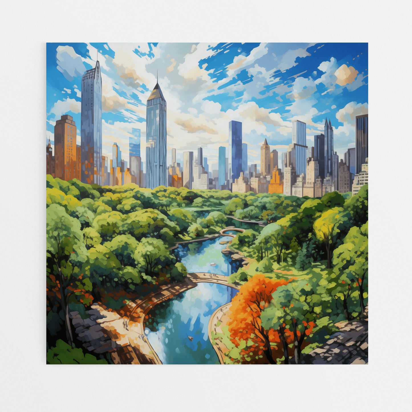 Urban Oasis: Central Park Aerial Perspective Canvas