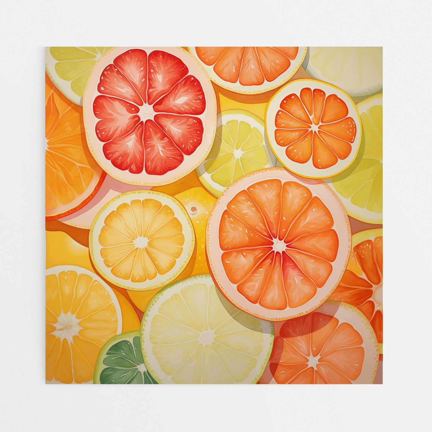 Citrus Harmony: Vintage Woodblock Canvas Art