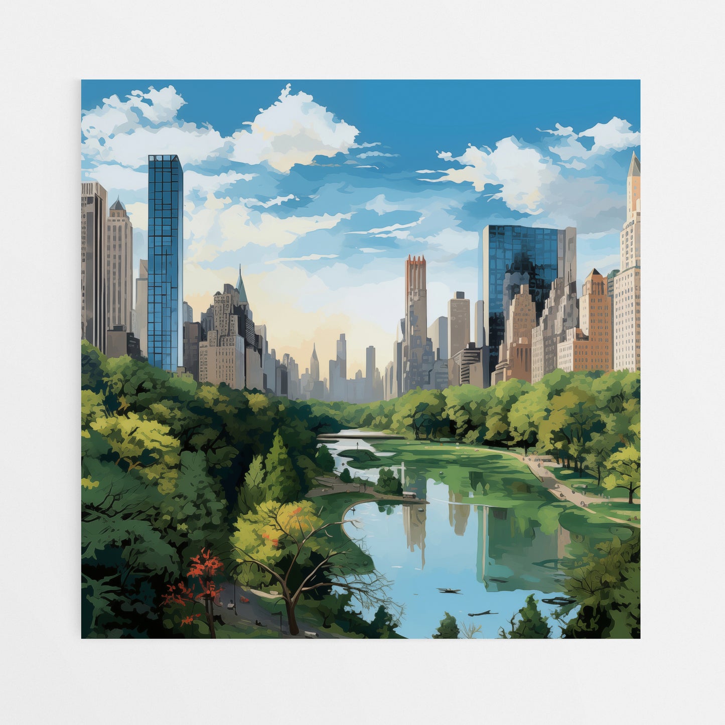 Tranquil Oasis: Central Park Aerial View Canvas
