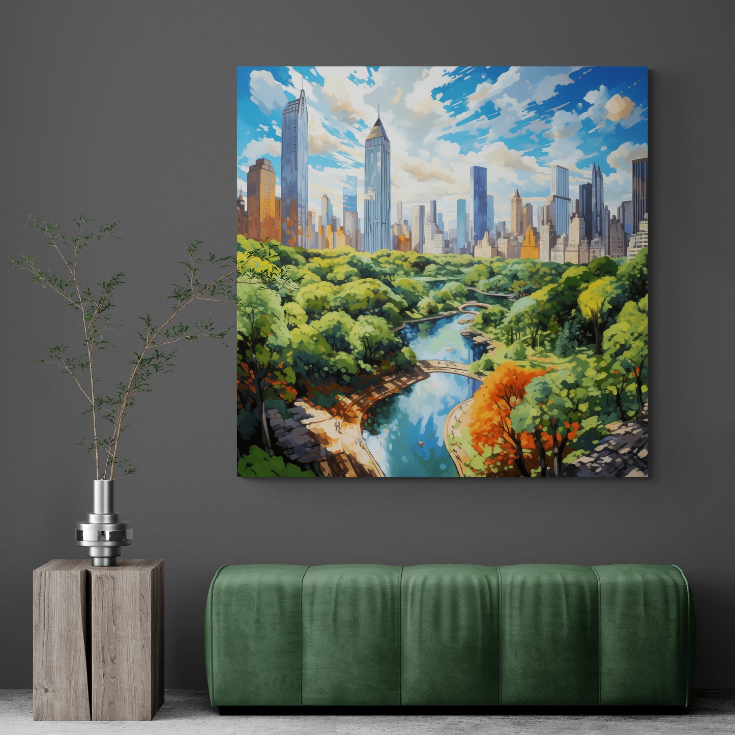 Urban Oasis: Central Park Aerial Perspective Canvas