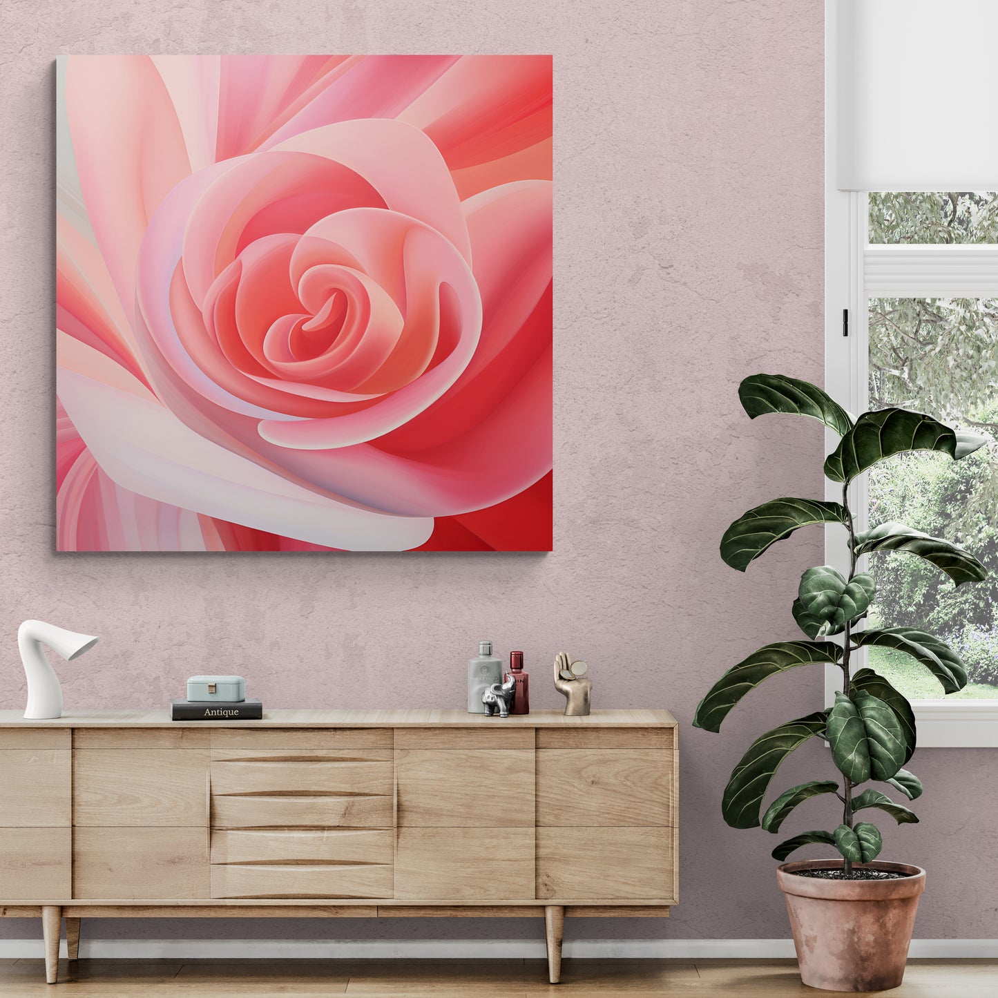 Rosa Rose: Abstract Beauty Canvas