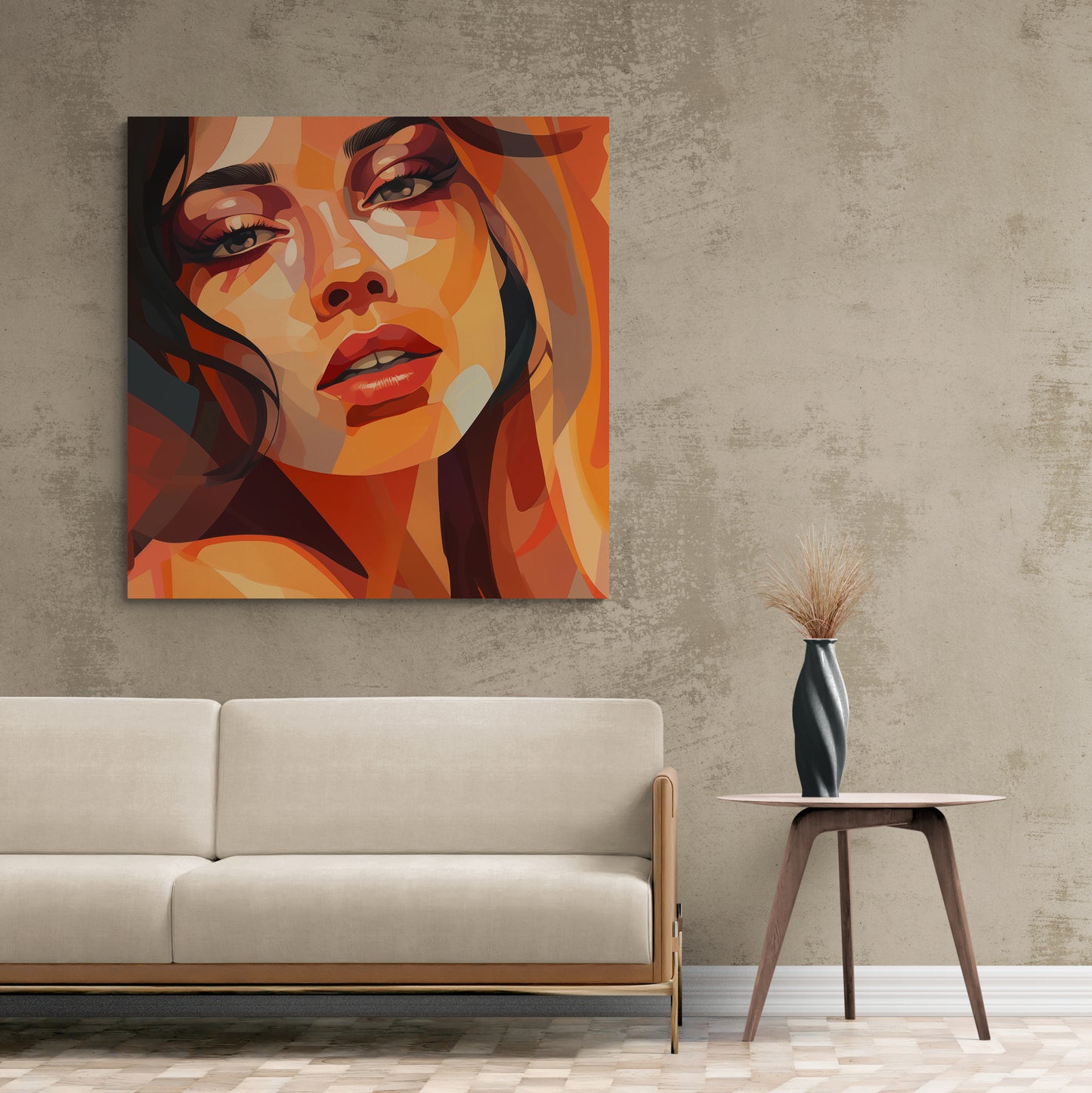 Radiant Vision: Woman's Portrait in Earthy Tones