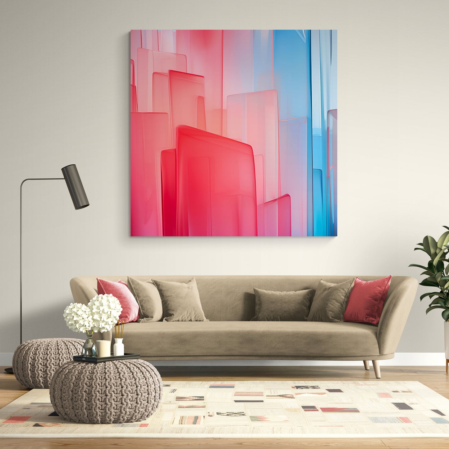 Translucent Immersion: Color Field Canvas - Wall Art