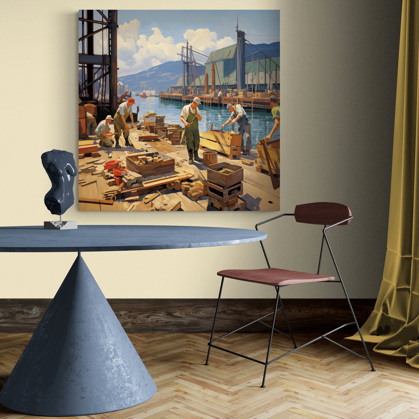 Realistic Woodworking Art - Detail Close-up