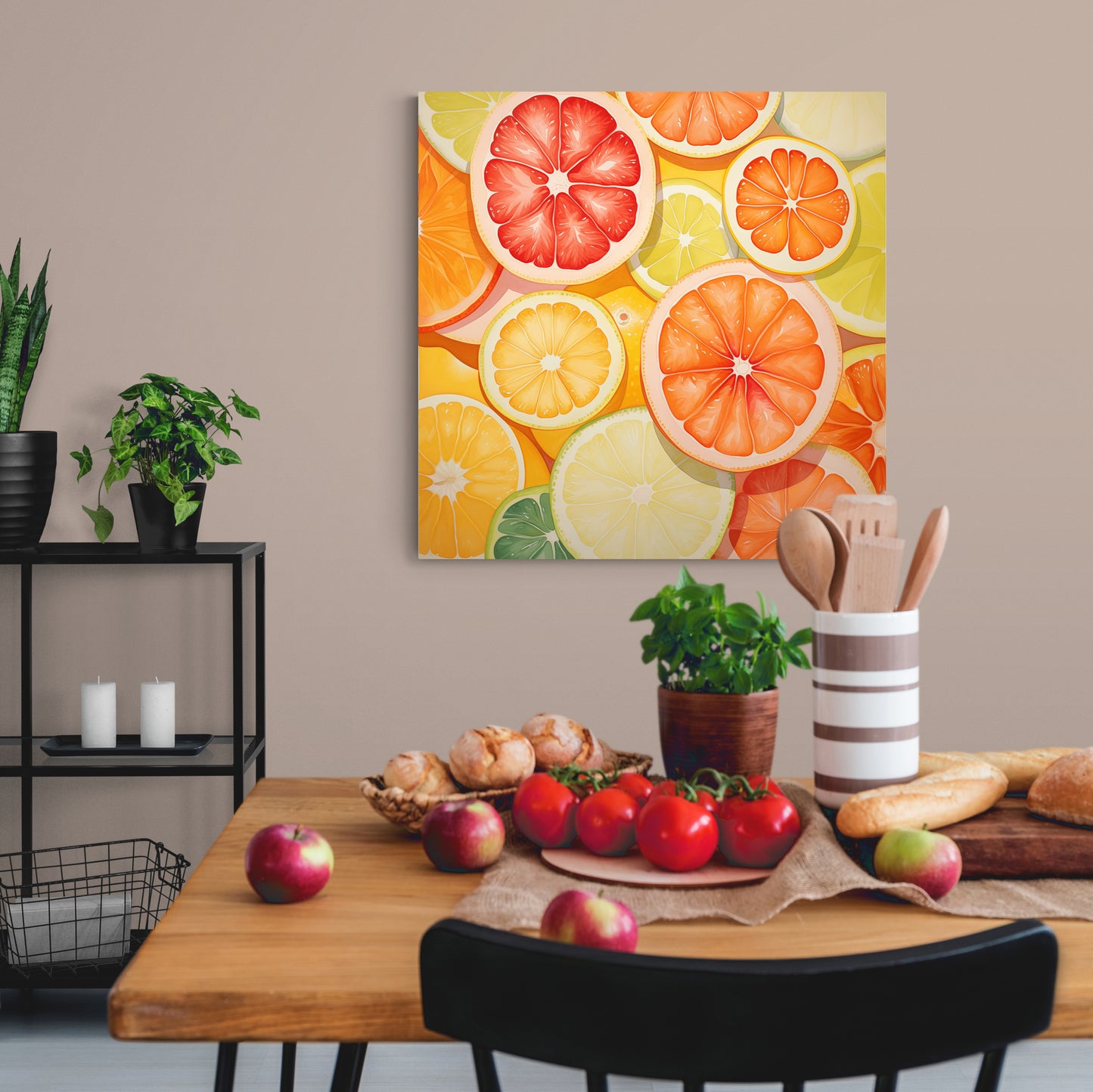 Citrus Harmony: Vintage Woodblock Canvas Art