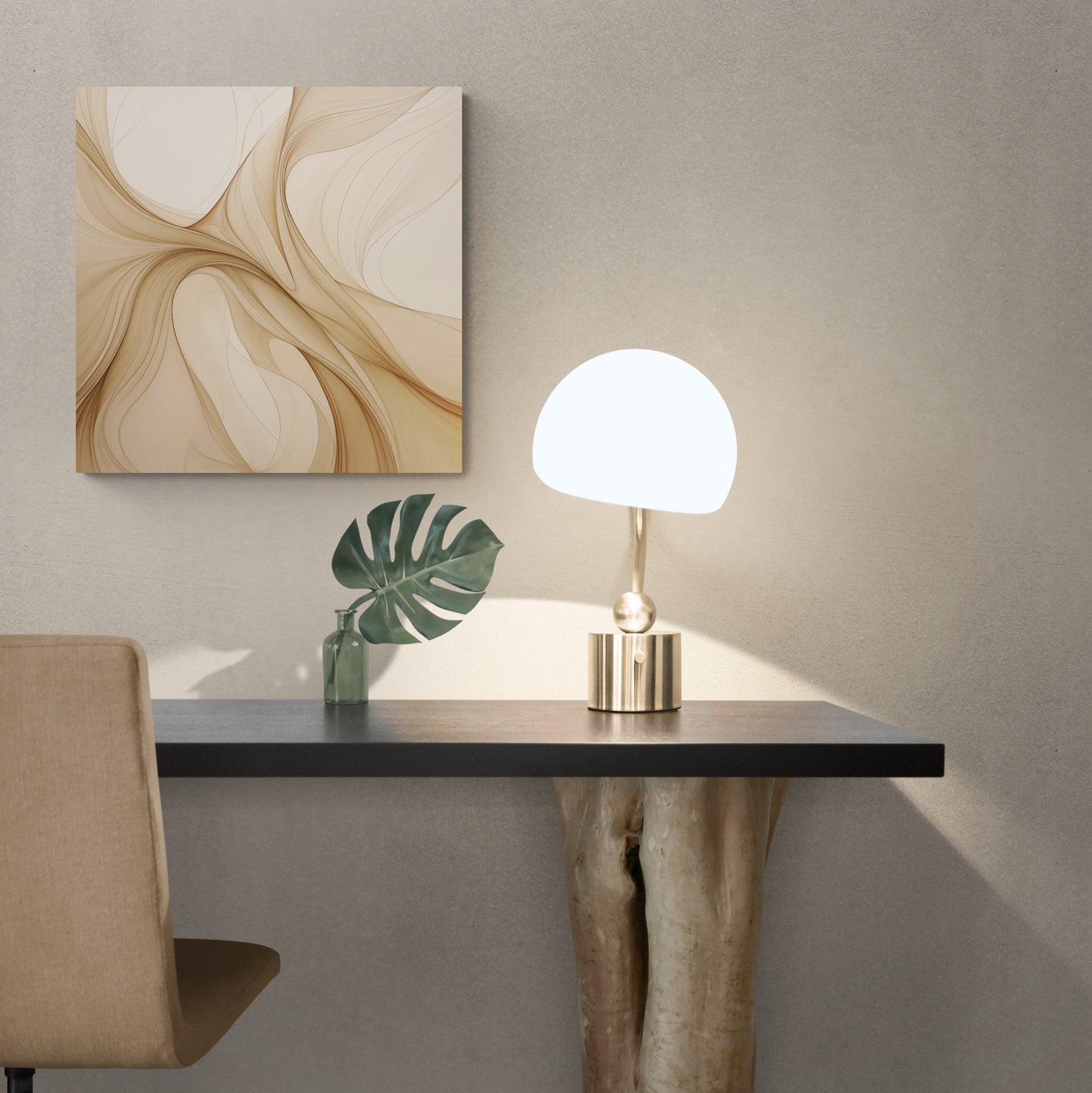 Whispers of Form: Beige Minimalist Lines