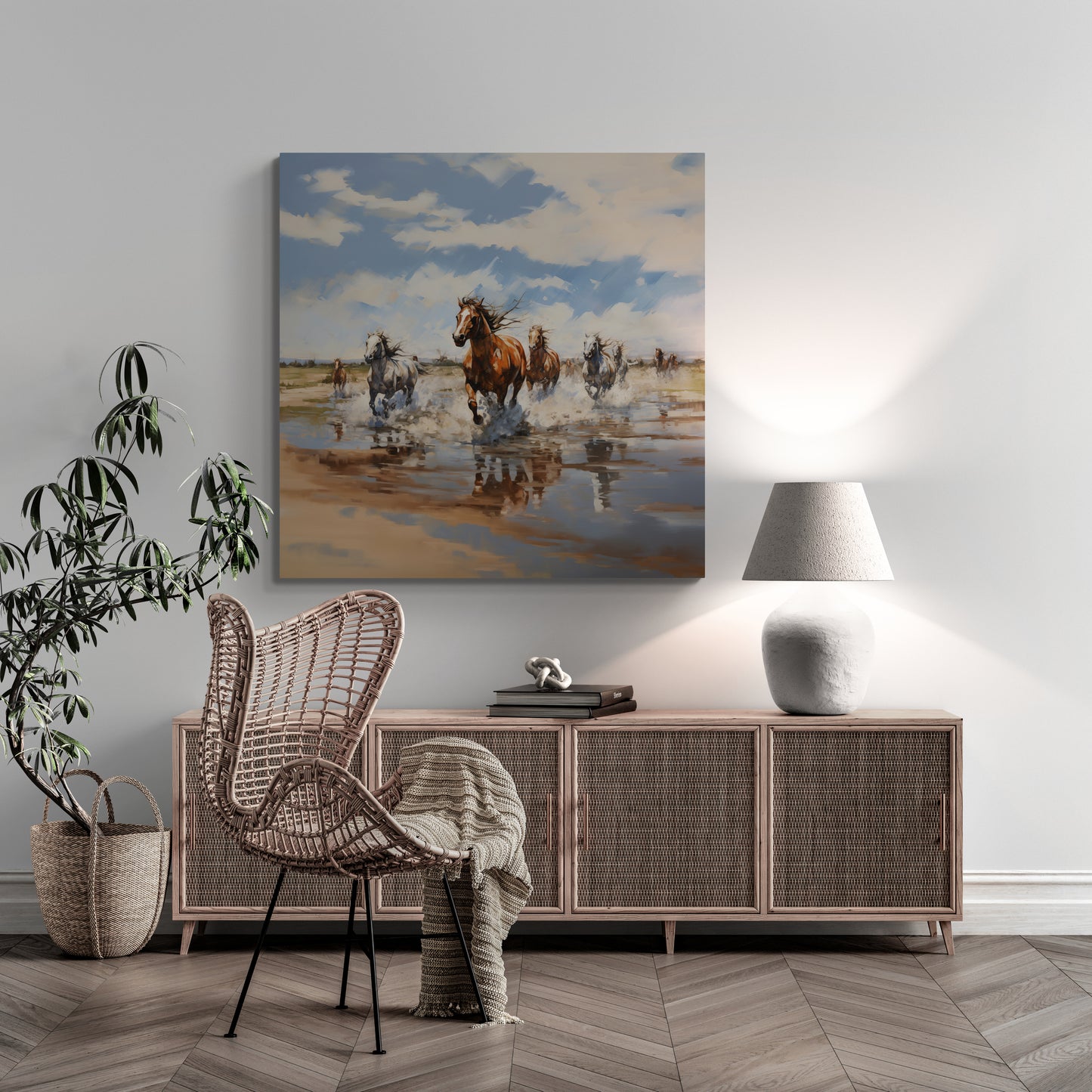 Equine Flow: Horses in the Afternoon Stream