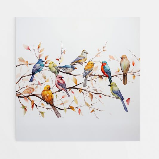 Nature’s Melody: Aerial Aviary Canvas