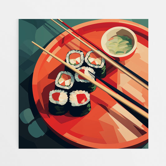 Sushi Plate Realist Precision Canvas Art - Front View