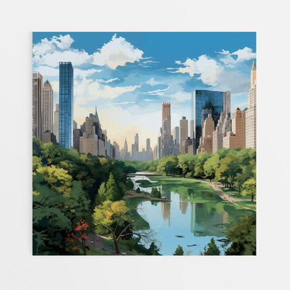 Tranquil Oasis: Central Park Aerial View Canvas