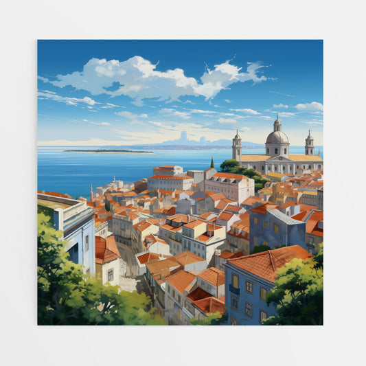 Lisbon Rooftop Canvas Wall Art 