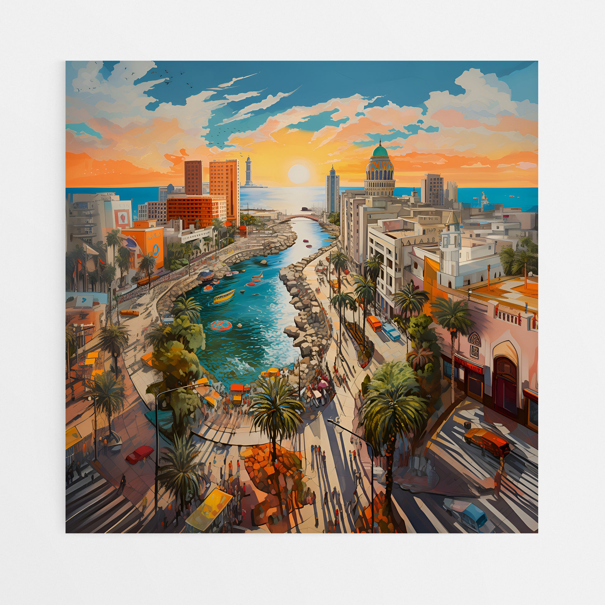 Dynamic Jeddah Canvas Wall Art - Front View