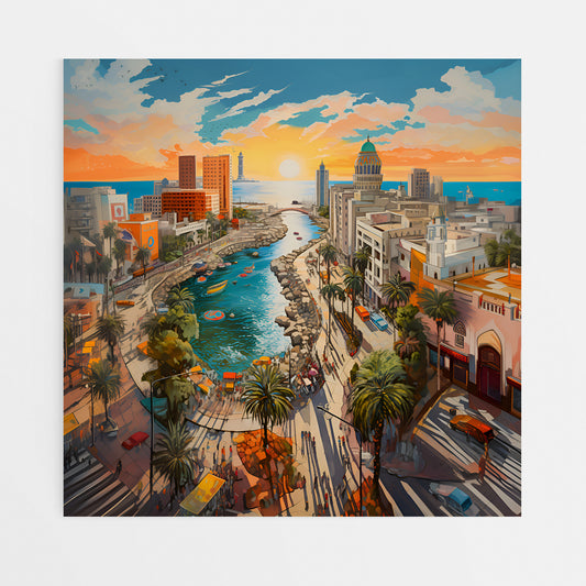 Dynamic Jeddah Canvas Wall Art - Front View