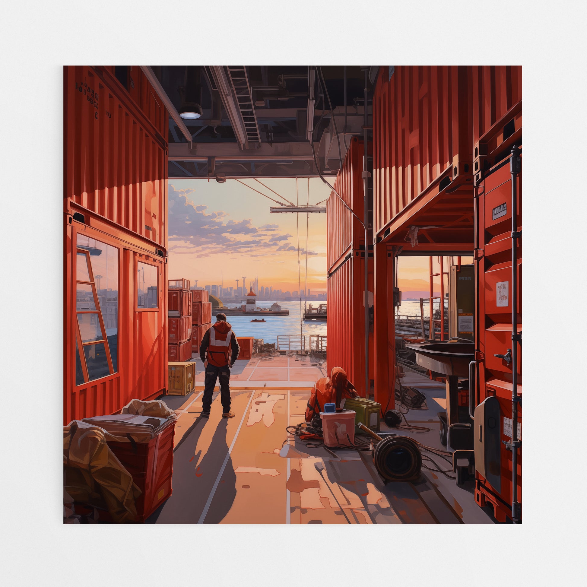 Red Cargo Container Painting
