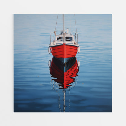 Sailing in Scarlet: Symmetrical Seascape