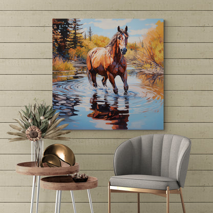 Equine Elegance: River Reflections