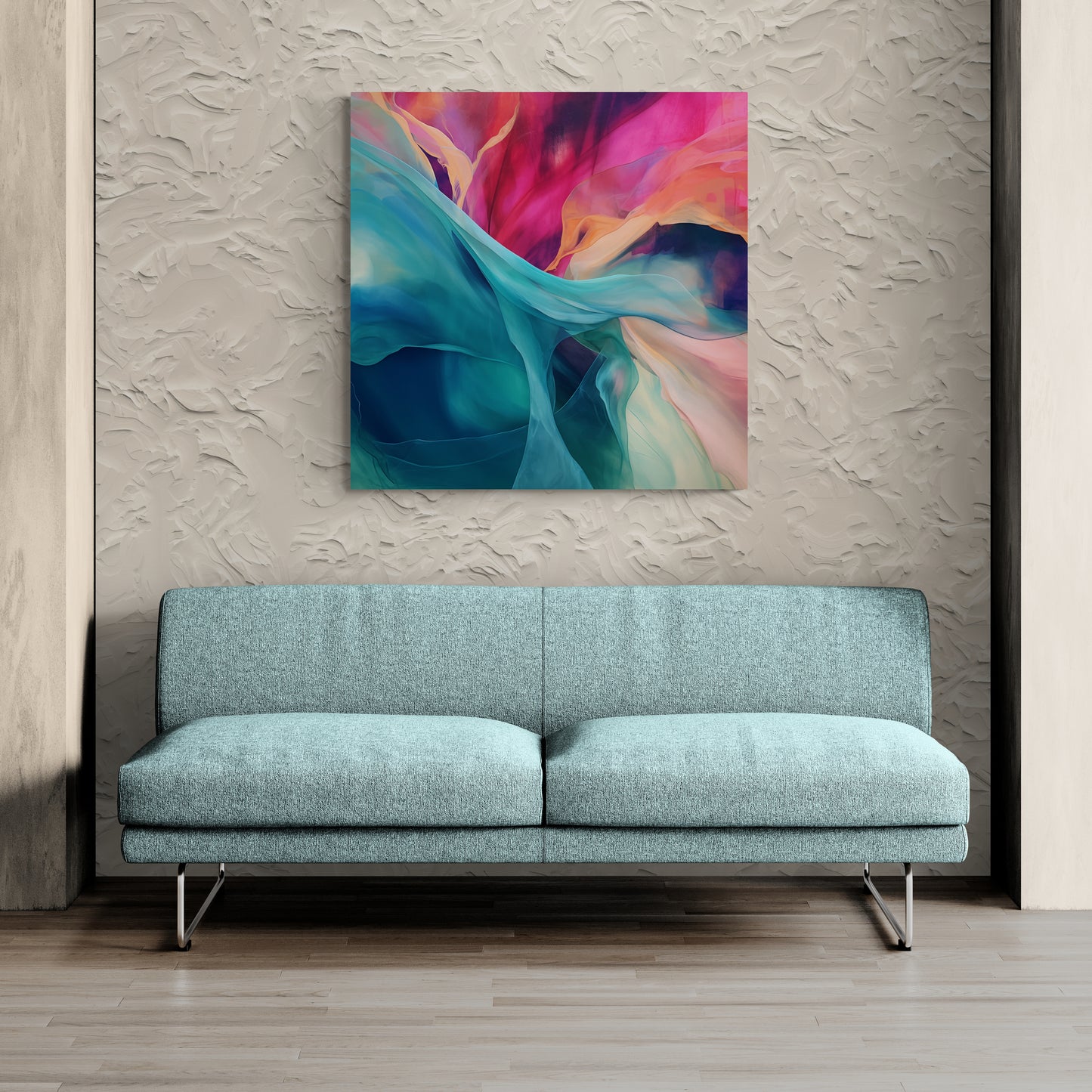 Spirited Harmony: Teal and Magenta Fabrics