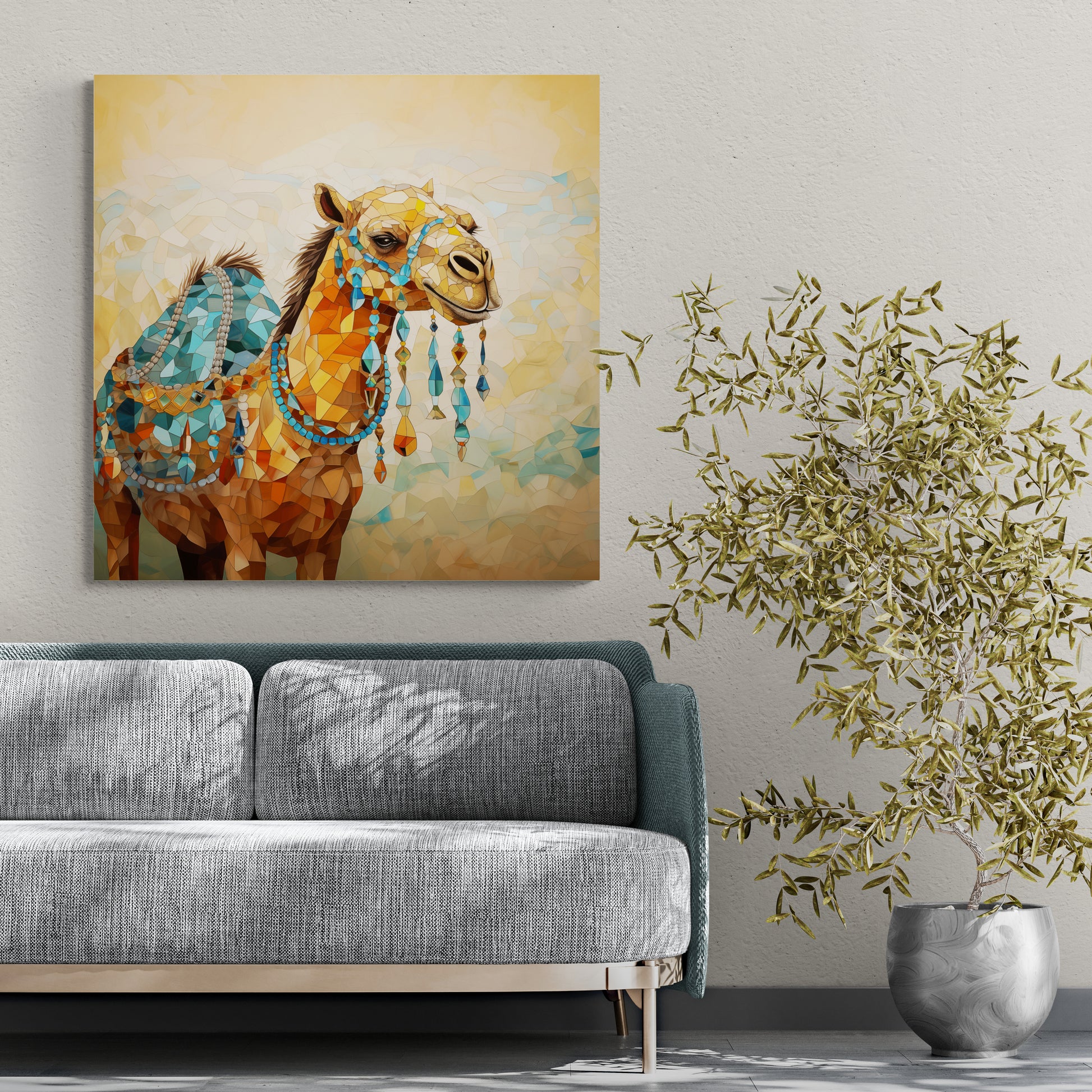 Camel Wall Art for modern Decor - Room Setting