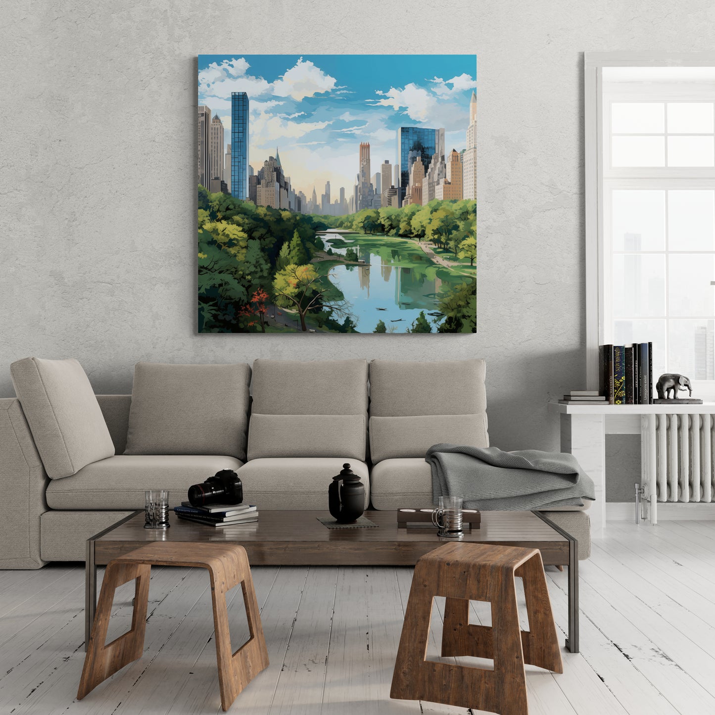 Tranquil Oasis: Central Park Aerial View Canvas
