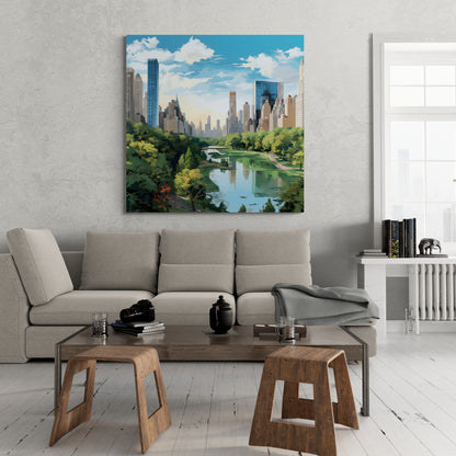 Tranquil Oasis: Central Park Aerial View Canvas
